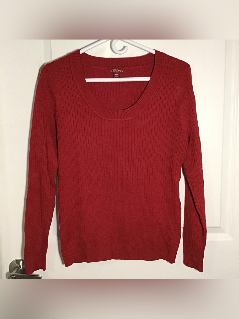 Merona Red Ribbed Scoop-Neck XXL